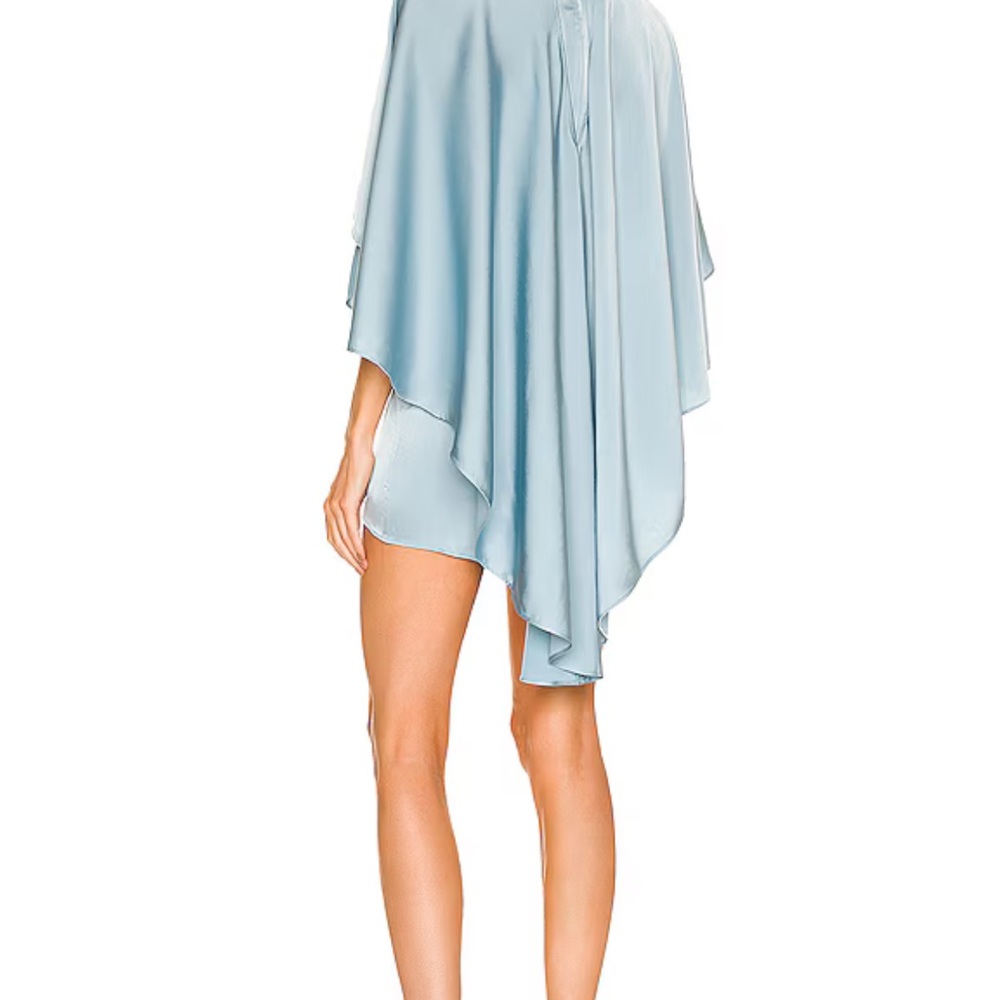 Michael Costello Revolve Blue Satin Colette Dress in XS New - Picture 3 of 4